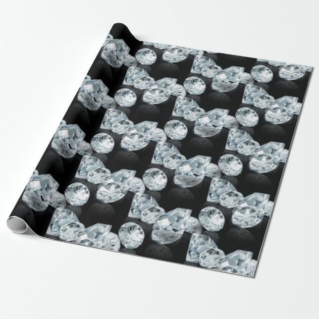 Papel De Regalo Hermoso regalo de oro negro de diamantes (Desenrollado)
