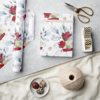 Papel De Regalo Hermoso rosa acuático con vibraciones de invierno