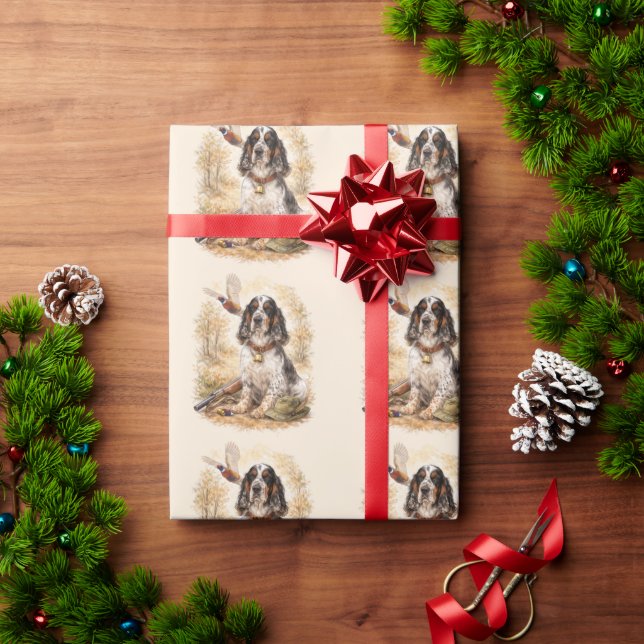 Papel De Regalo Hermoso Setter con faisanes, Arte (Regalo de vacaciones)