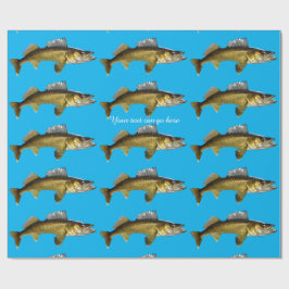Papel De Regalo Hermoso Walleye sobre el azul