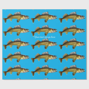 Papel De Regalo Hermoso Walleye sobre el azul