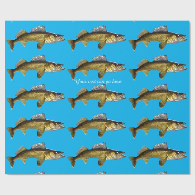 Papel De Regalo Hermoso Walleye sobre el azul (Superficie plana)