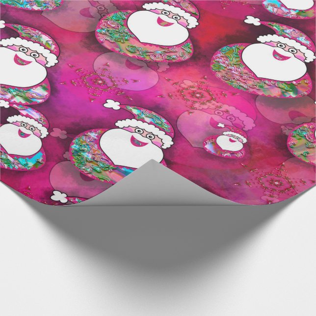 Papel De Regalo Hermosos Amigos De Confetti Rosa Para Navidades (Esquina)