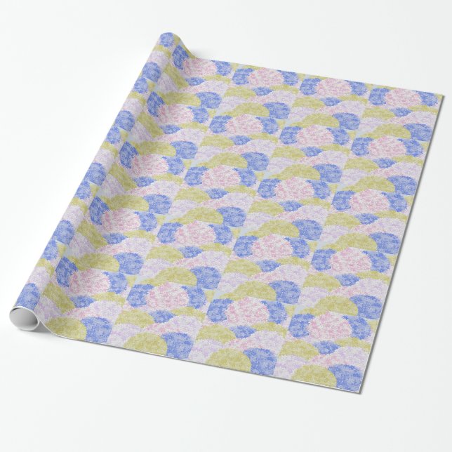 Papel De Regalo Hermosos Campos De Hidrangeas (Desenrollado)
