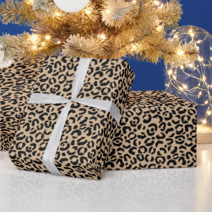 Papel De Regalo Hermosos Navidades de impresión Leopardo envolvien
