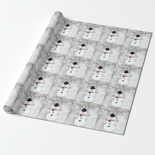 Papel De Regalo Hermosos Navidades encantadores Snowman (Desenrollado)