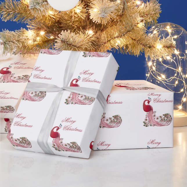 Papel De Regalo Hermosos Navidades Peacock (Vacaciones)