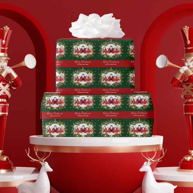 Papel De Regalo Hermosos Navidades Personalizados, Wreath verde ro (Subido por el creador)