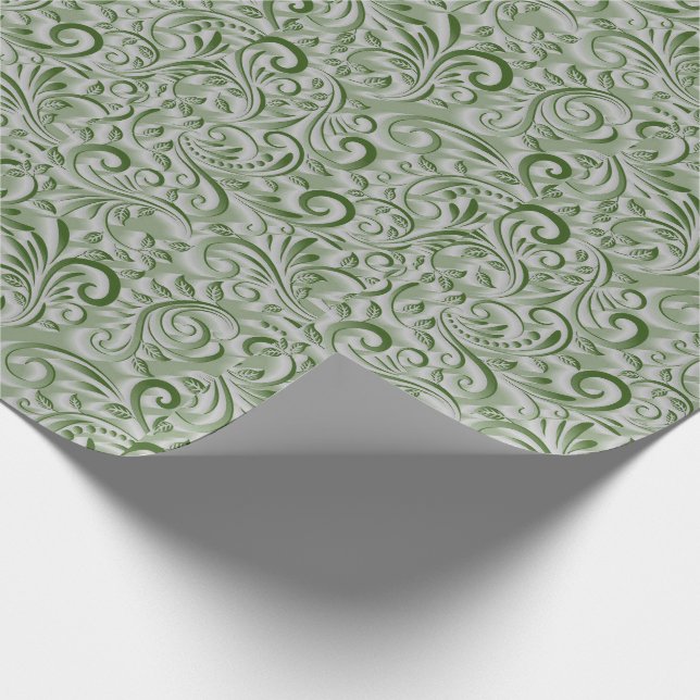 Papel De Regalo Hermosos Navidades verdes de cazadores con textura (Esquina)