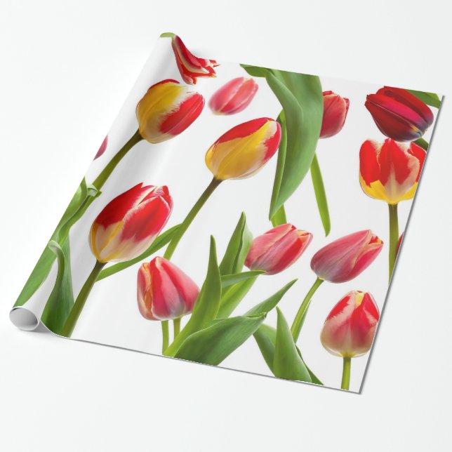 Papel De Regalo Hermosos Tulips (Desenrollado)