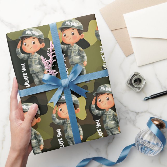 Papel De Regalo Hero Salute Military Wrapping Paper (Regalar)