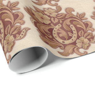 Papel De Regalo herradura rústica vaquera de campo occidental flor
