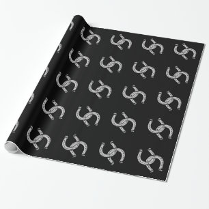Papel De Regalo Herraduras sobre negro