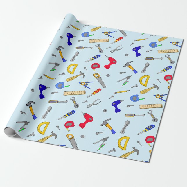 Papel De Regalo Herramientas Cumpleaños de Collage Boy (Desenrollado)