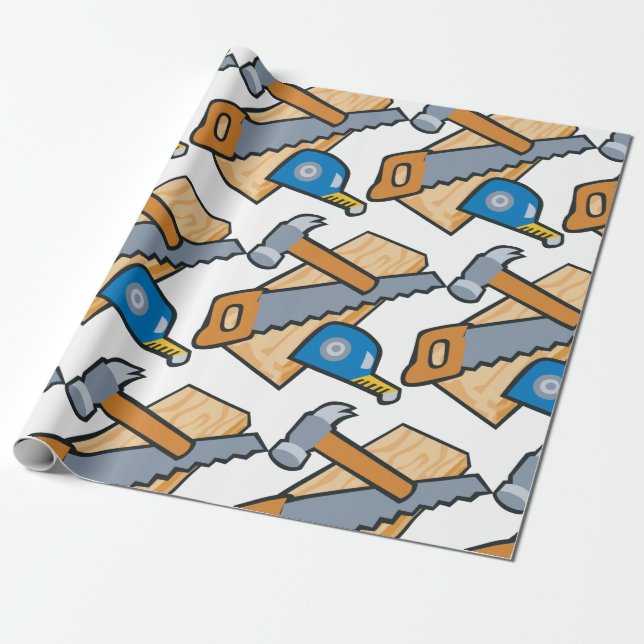 Papel De Regalo Herramientas de carpintero (Desenrollado)