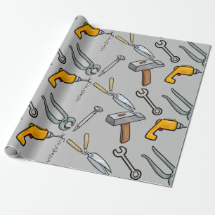 Papel De Regalo Herramientas manuales martillo taladro clavo y lla