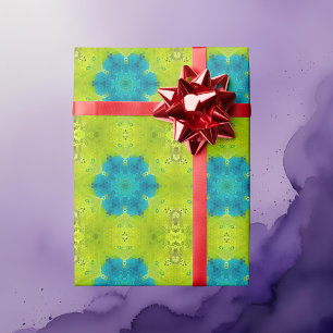Papel De Regalo Hex Mandala Verde y Azul