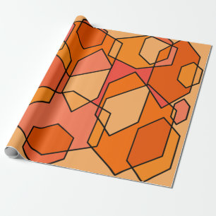 Papel De Regalo Hexagon Bauhaus - Naranja 