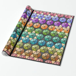 Papel De Regalo Hexagon Quilt (arcoiris cálido) v2