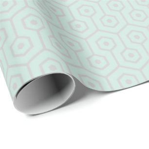 Papel De Regalo Hexagonal BeeæGray Mint Green