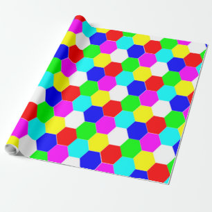 PAPEL DE REGALO HEXAGONES COLORIDOS