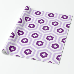 Papel De Regalo Hexágono púrpura de lavanda geométrica