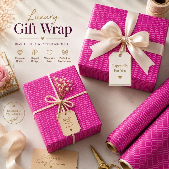 Papel de Regalo Hexágono Rosa Fucsia (Subido por el creador)