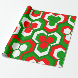 Papel De Regalo Hexagons Flowers