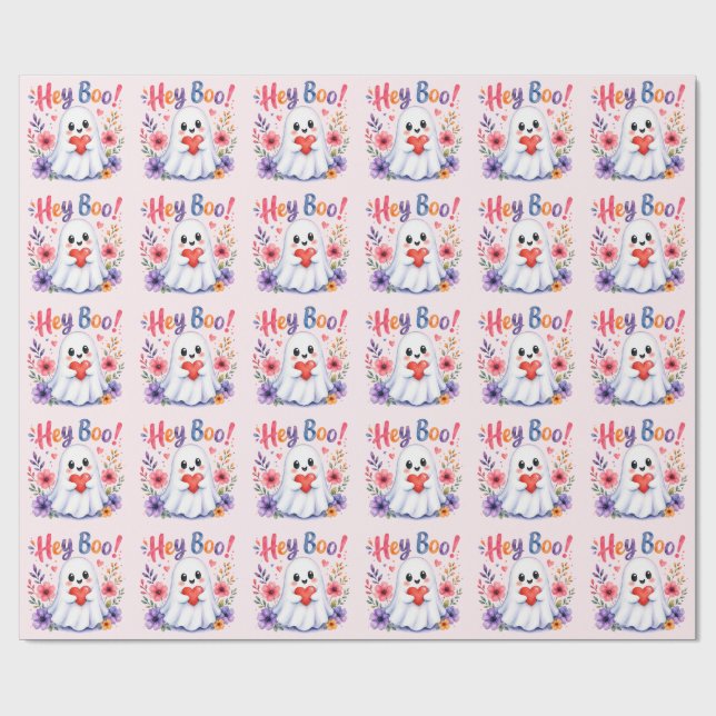 Papel De Regalo Hey boo (Superficie plana)
