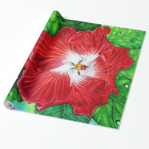 Papel De Regalo Hibisco hawaiano