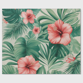 Papel De Regalo Hibisco Tropical & Monstera