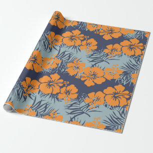 Papel De Regalo Hibiscus flowers seamless pattern,Vintage floral w