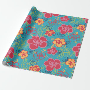 Papel De Regalo Hibiscus hawaiano