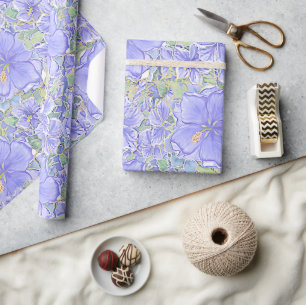 Papel De Regalo Hibiscus & lace BLUE