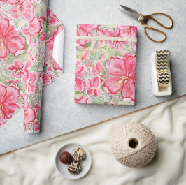 Papel De Regalo Hibiscus & lace RED