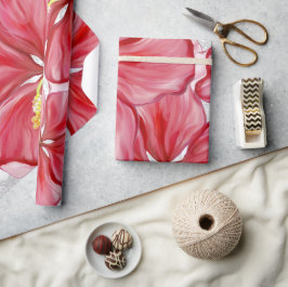 Papel De Regalo Hibiscus & lace RED