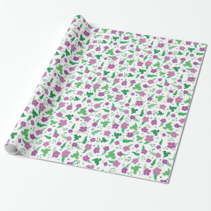 Papel De Regalo Hibiscus púrpura