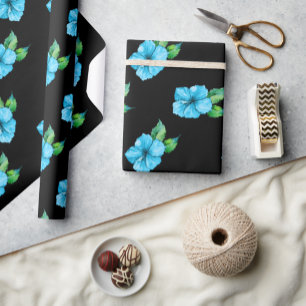 Papel De Regalo Hibscus azul exótico