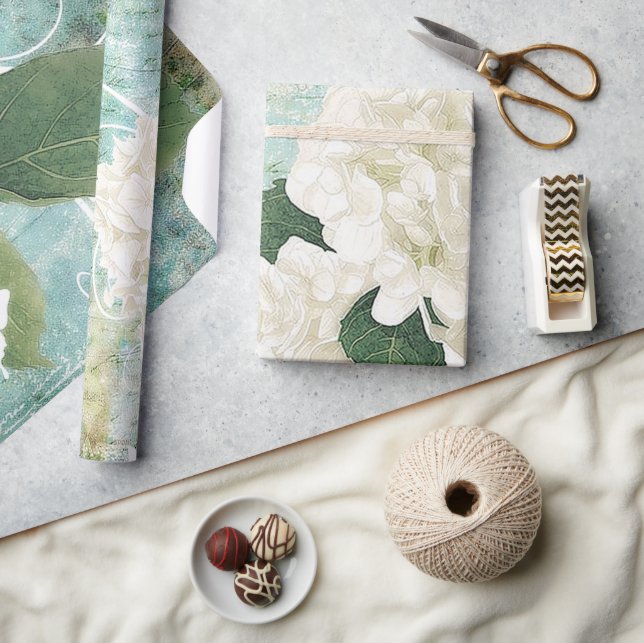 Papel De Regalo Hidrangea blanca (Artesanía)