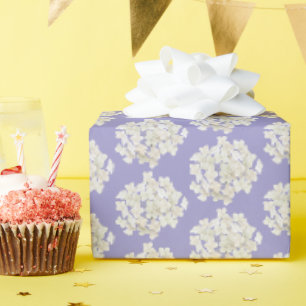 Papel De Regalo Hidrangea blanca sobre el Lavender Pastel