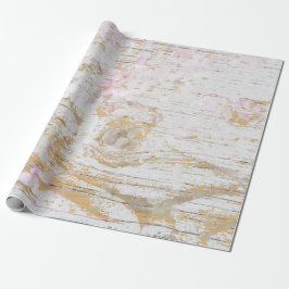 Papel De Regalo Hidrangea Floral Blanco Dolor De Madera Vintage