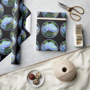 Papel De Regalo Hidrangeas Azules Flores Fotografía de naturaleza