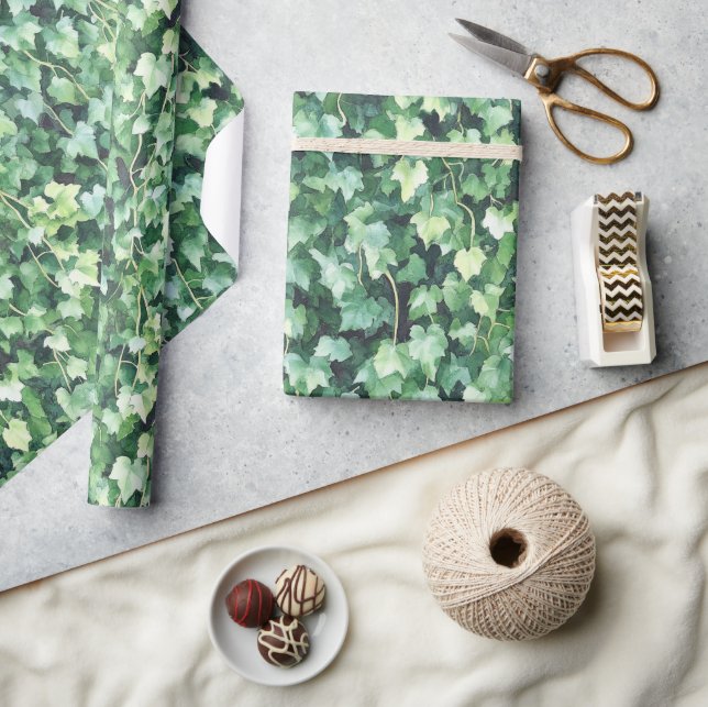 Papel De Regalo Hiedra Verde  (Artesanía)