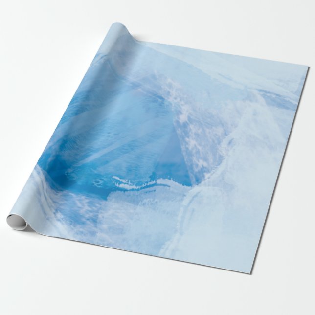 Papel De Regalo hielo azul abstracto (Desenrollado)