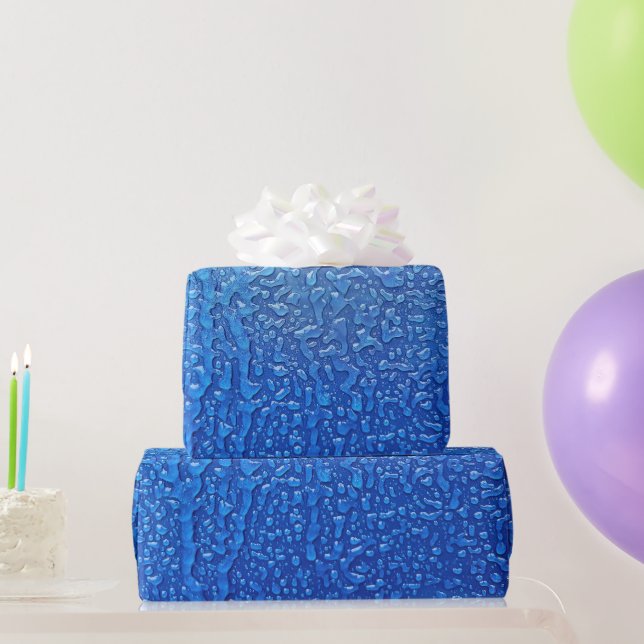 Papel De Regalo Hielo Metalizado Azul (Regalos de fiesta)
