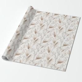 Papel De Regalo Hierba Marrón Crema Tostada de la Playa