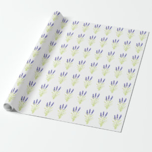Papel De Regalo Hierbas de lavanda Flores Lilac Violet Watercolor