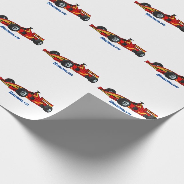 Papel De Regalo High speed racing cars cartoon illustration (Esquina)