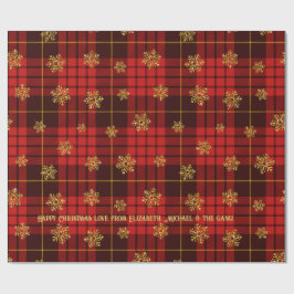 Papel De Regalo Highland Hearth Tartan Gold Snowflake Personalizad