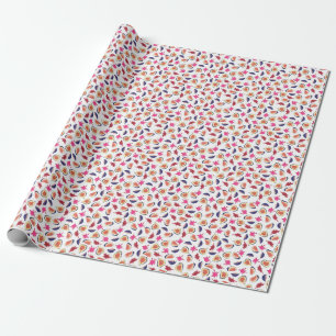 Papel De Regalo Higos Frescos Jugo Rosa Watercolor